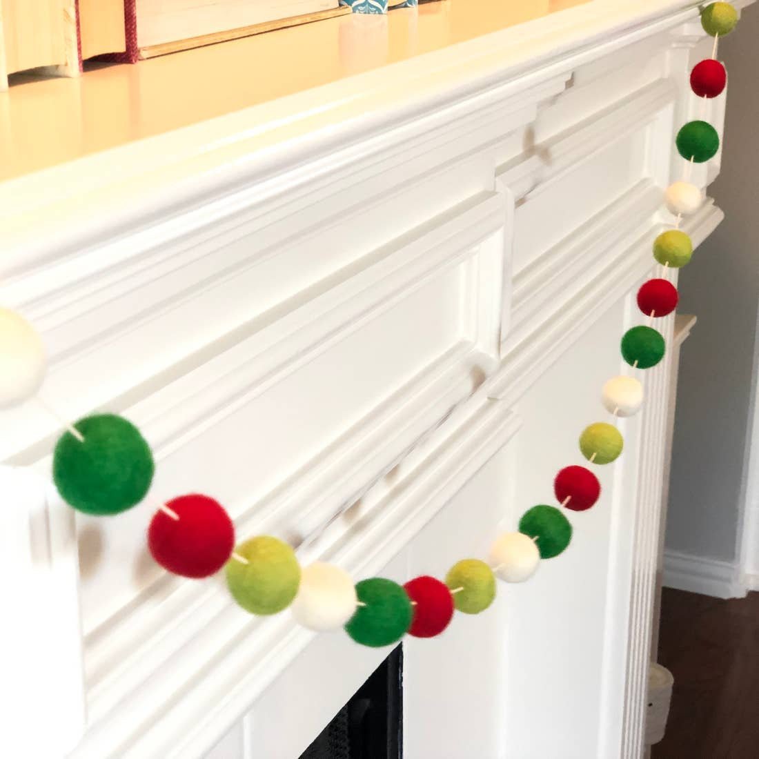 Christmas Wool Felt Pom-Pom Garland – 5 ft
