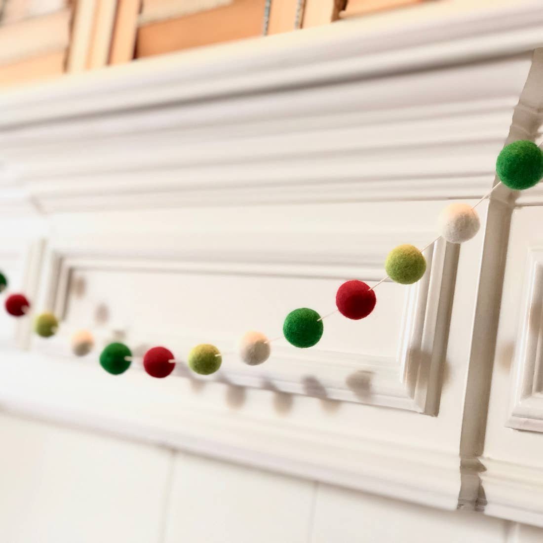 Christmas Wool Felt Pom-Pom Garland – 5 ft