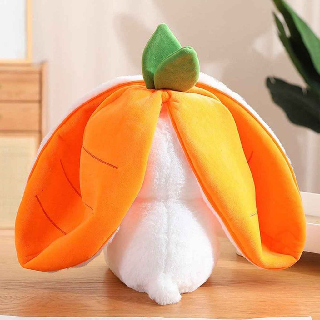 Reversible Strawberry & Carrot Bunny Plush Toy