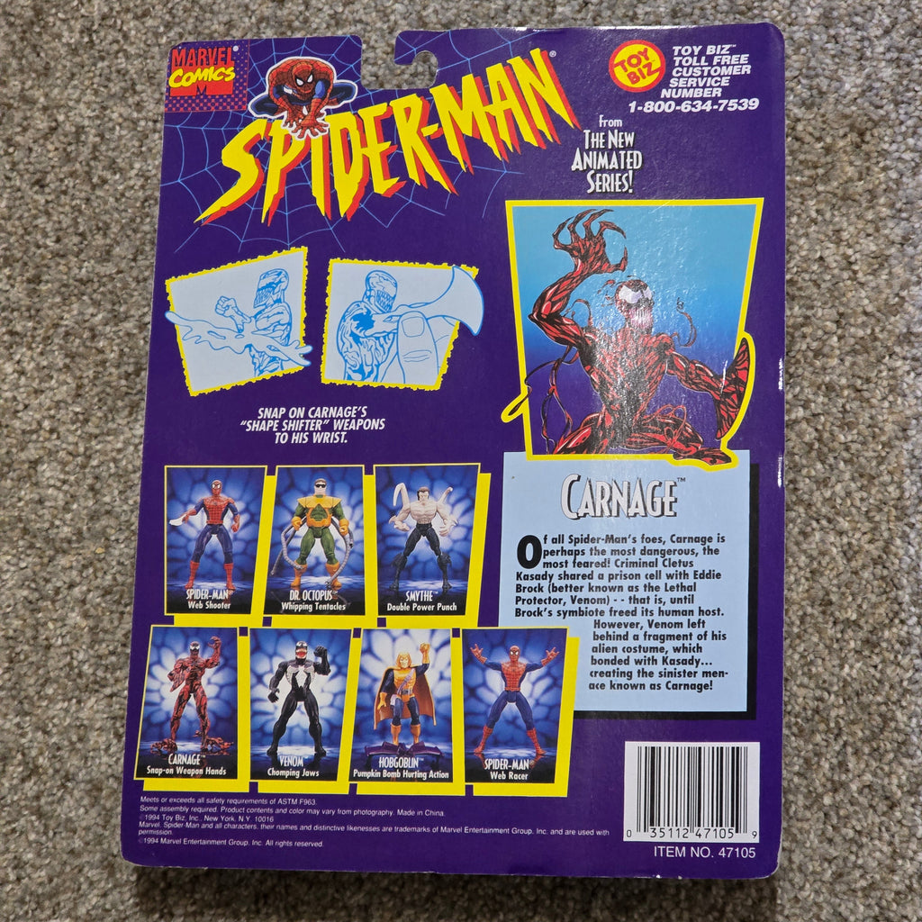 Vintage Toy Biz Spider-Man Carnage Figure – 1994