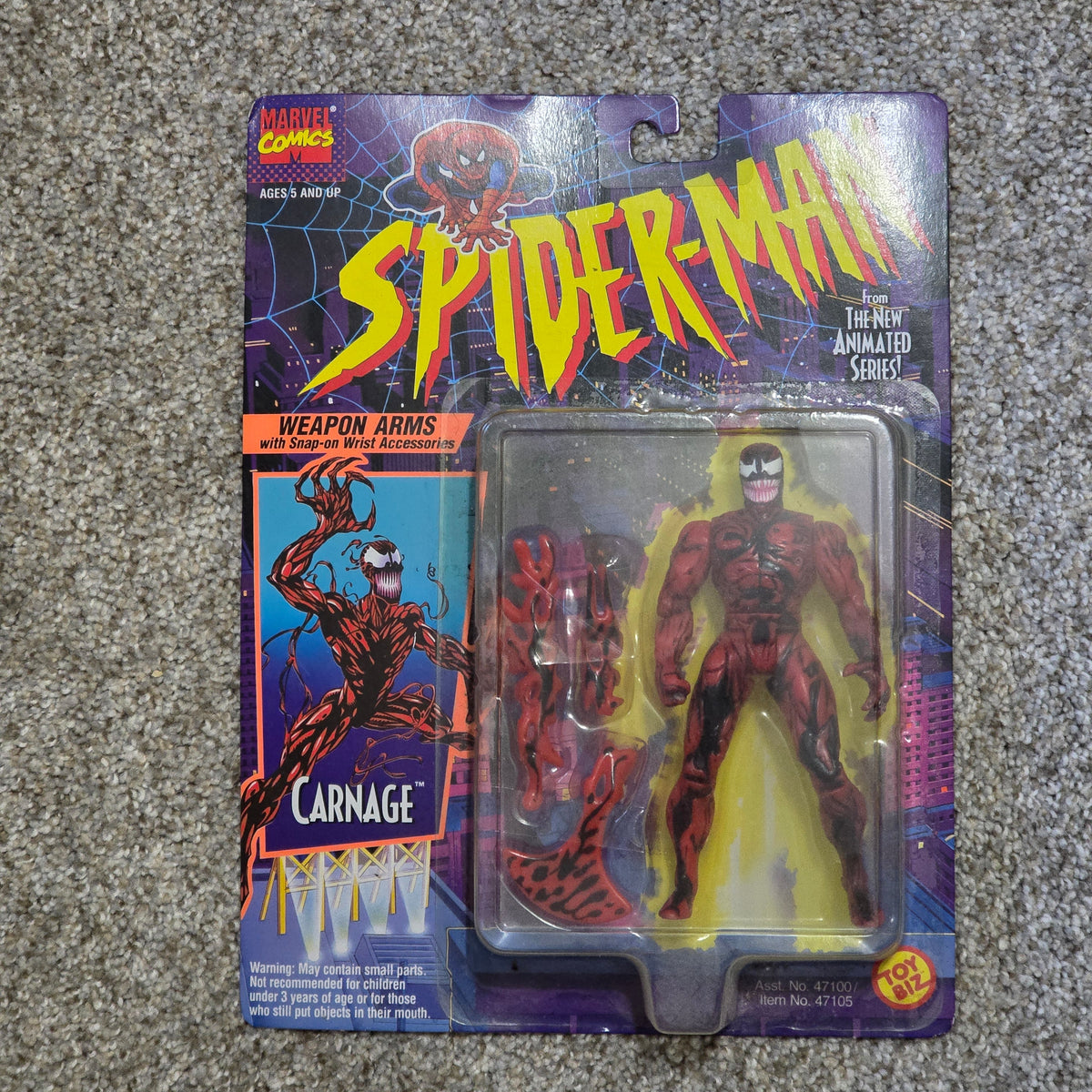 Vintage Toy Biz Spider-Man Carnage Figure – 1994