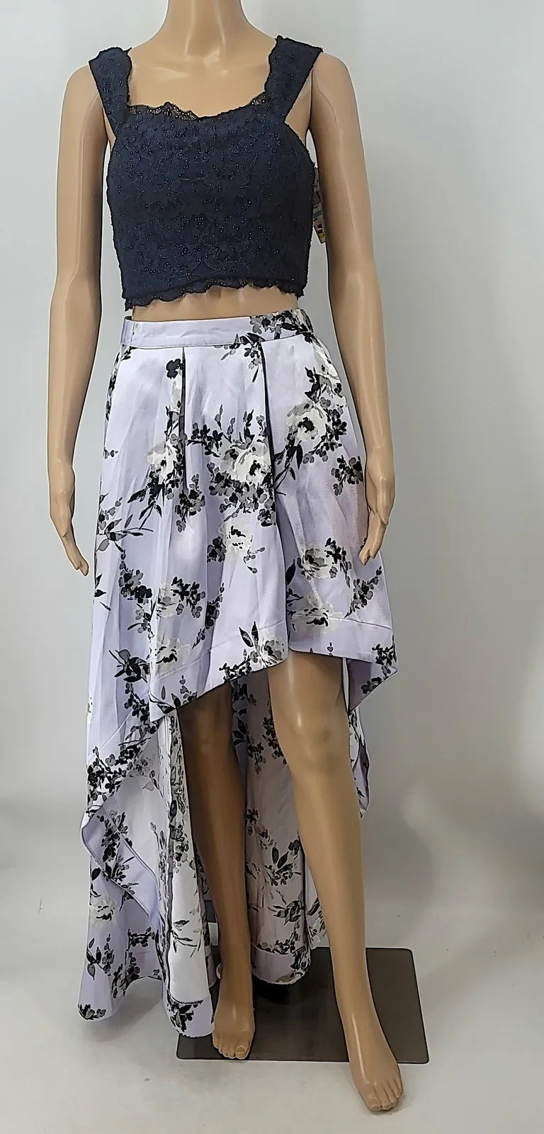 Speechless Juniors Floral High-Low Skirt Set – 5