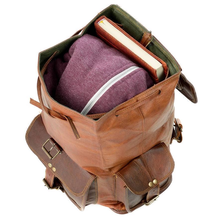 Classy Leather Bags Outdoor Hiking Backpack