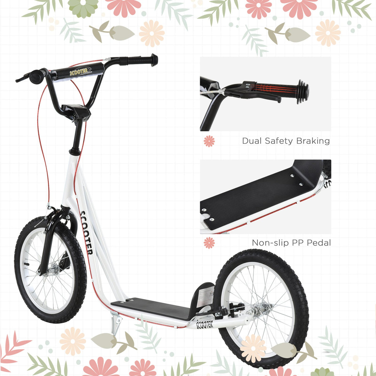Youth Kick Scooter with 16-Inch Wheels