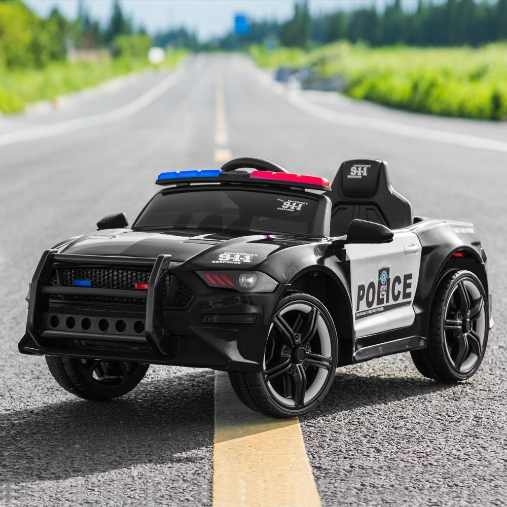 Highway Patrol Kids' Ride-On Car – Black
