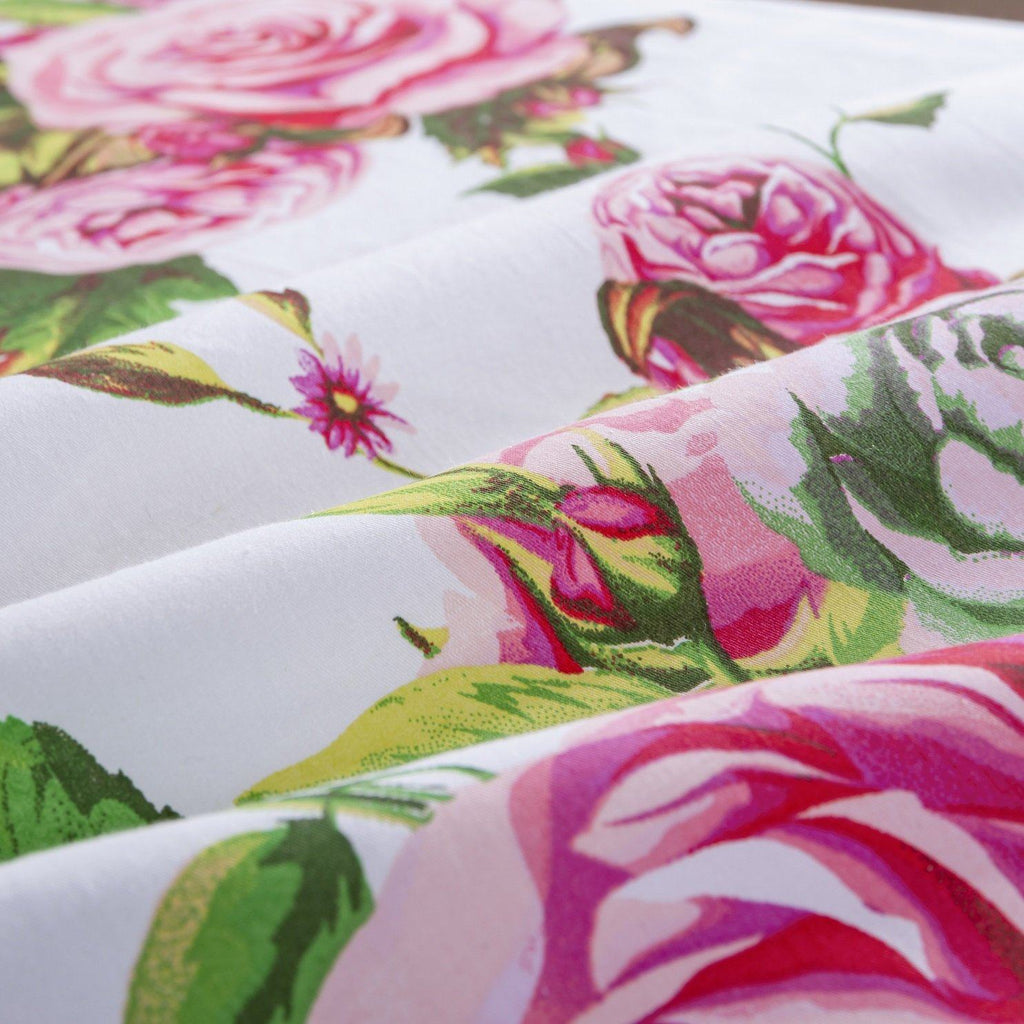 DaDa Bedding Romantic Roses Floral Fitted Sheet Set — Pink
