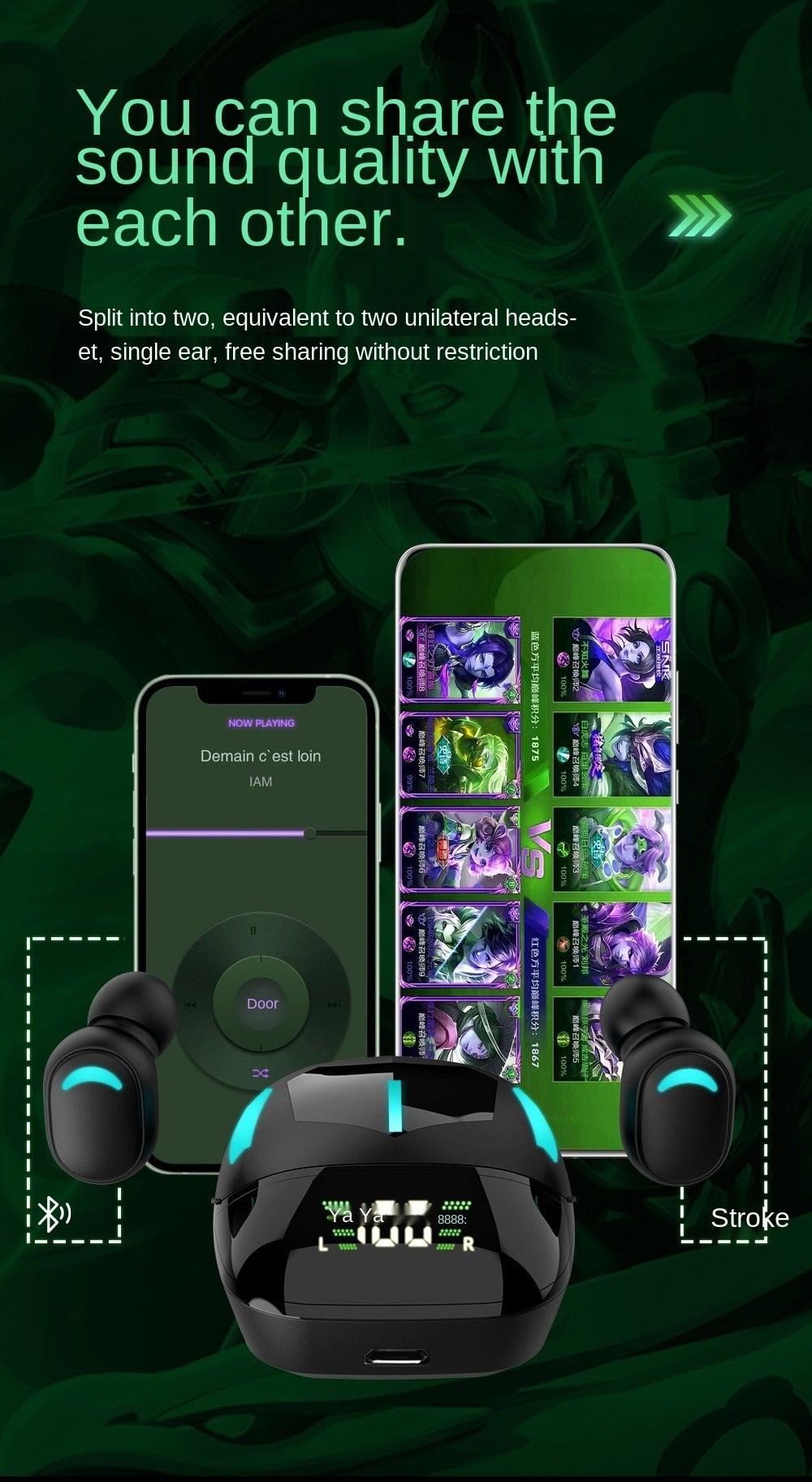 STEVVEX Bluetooth 5.1 Wireless Earbuds with LED Charging Case