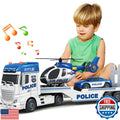 25-Inch Police Transport Truck & Race Car Toy