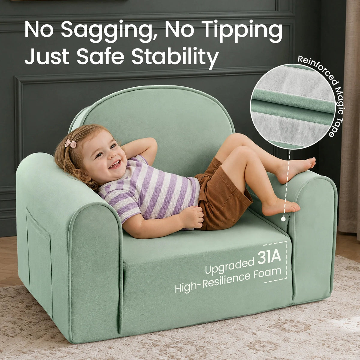 Tiny Land GentleSnug Kids' Convertible Sofa & Lounger
