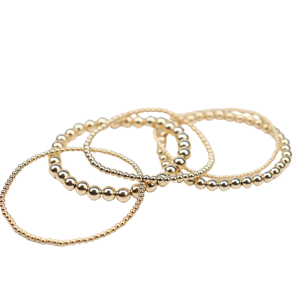 14/20 Gold-Filled Stretch Beaded Bangle Bracelet