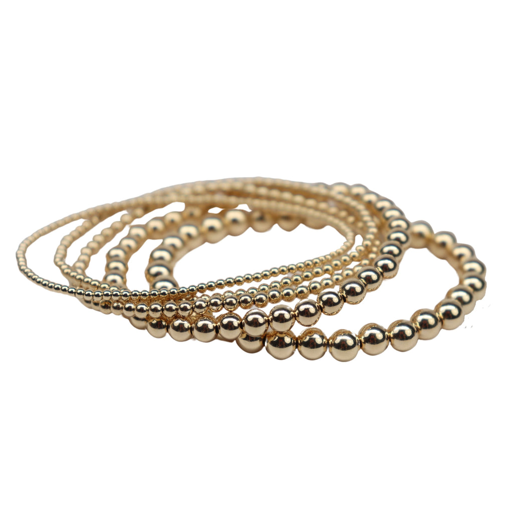 14/20 Gold-Filled Stretch Beaded Bangle Bracelet