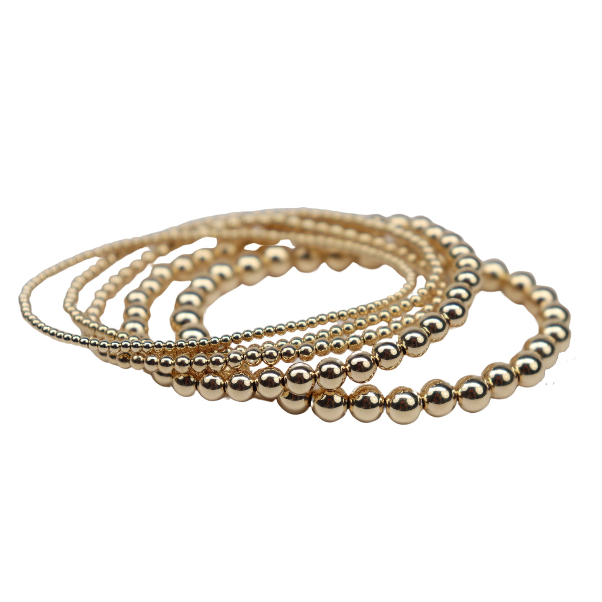 14/20 Gold-Filled Stretch Beaded Bangle Bracelet