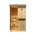 Arctic Premium 2-Person Outdoor Wooden Steam Sauna Room With Smart Control Panel And Bluetooth Audio (SAK52918)