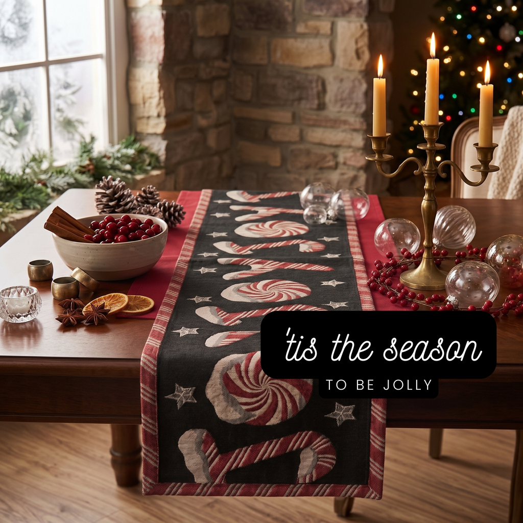 Peppermint Joy Christmas Table Runner