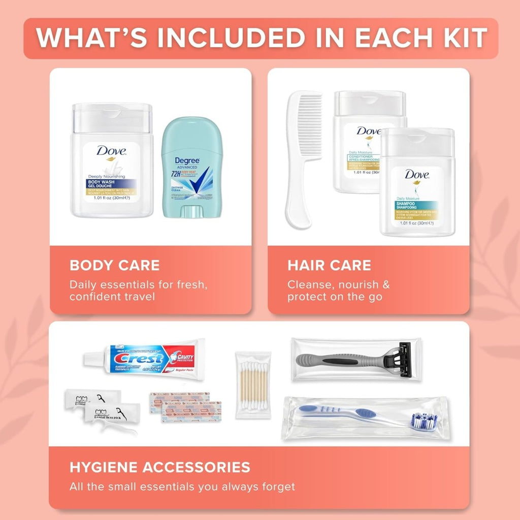 TrekTote 12-Piece Women’s Premium Travel Hygiene Kit
