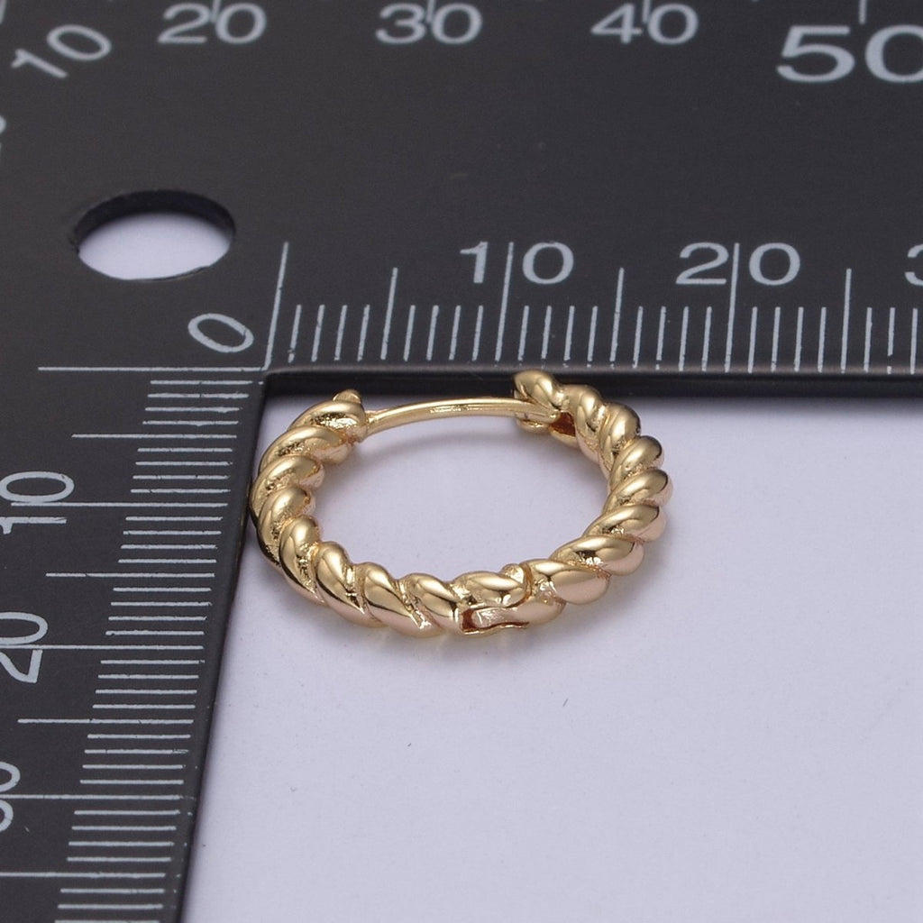 18K Gold-Filled Twisted Rope Hoop Earrings
