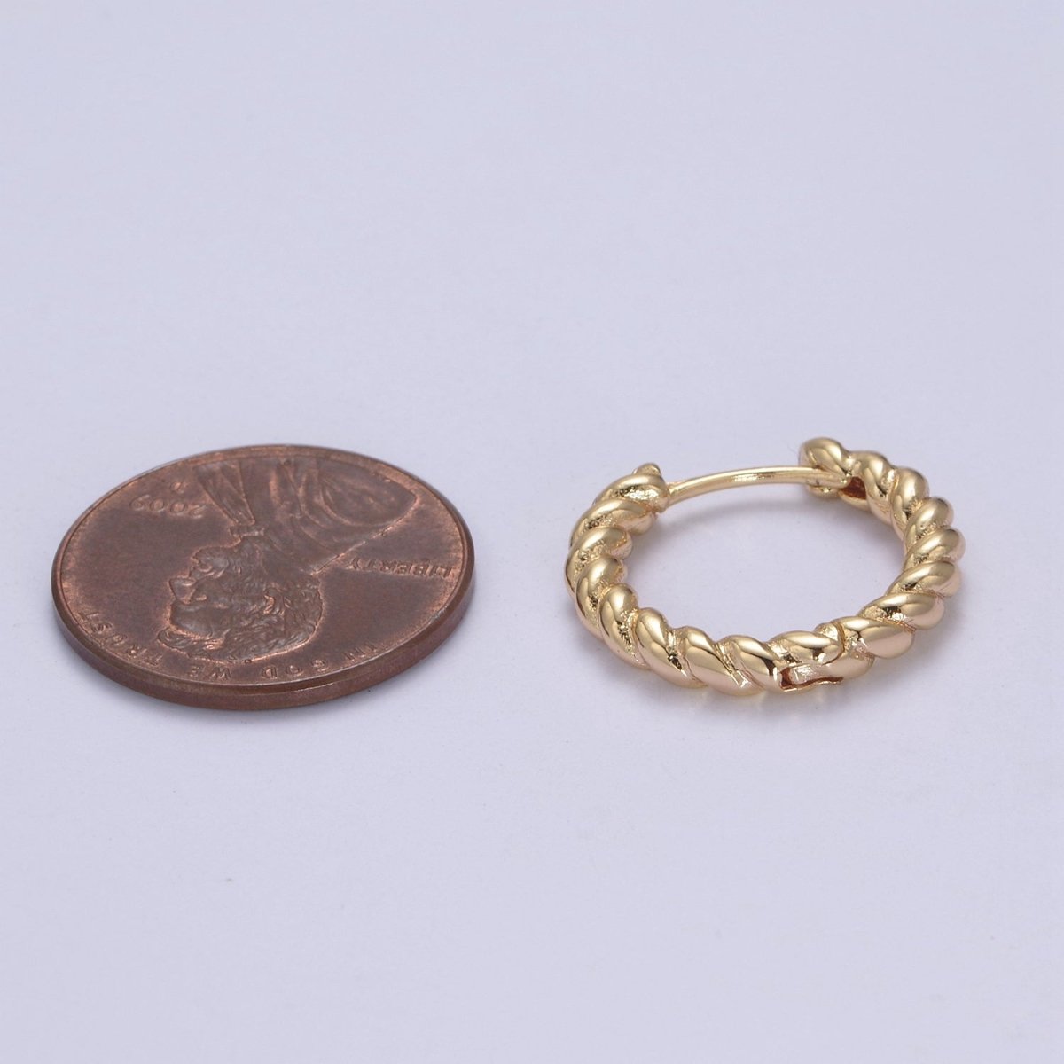 18K Gold-Filled Twisted Rope Hoop Earrings