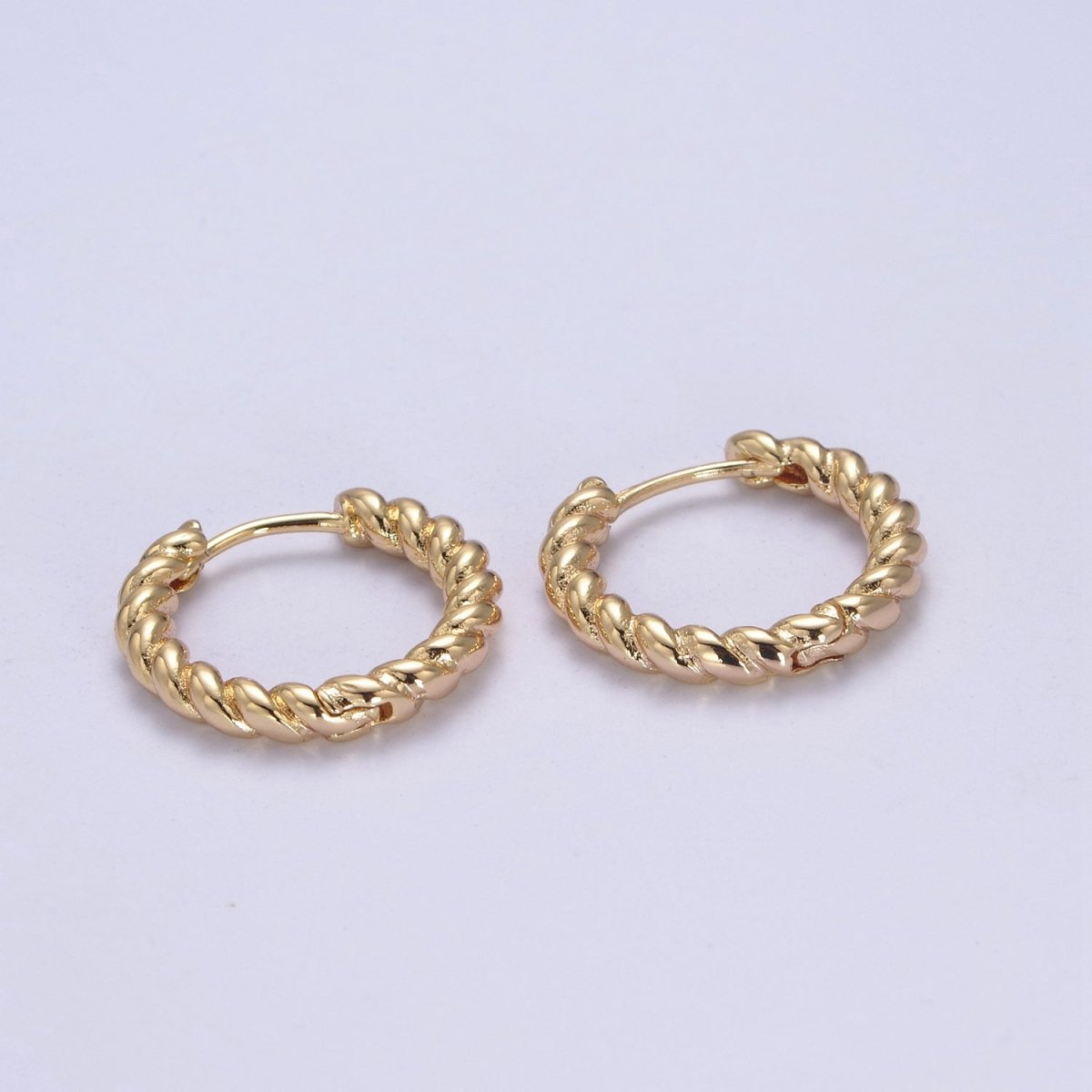 18K Gold-Filled Twisted Rope Hoop Earrings