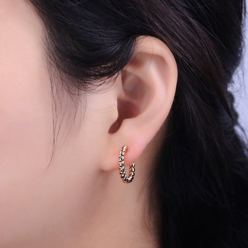 18K Gold-Filled Twisted Rope Hoop Earrings
