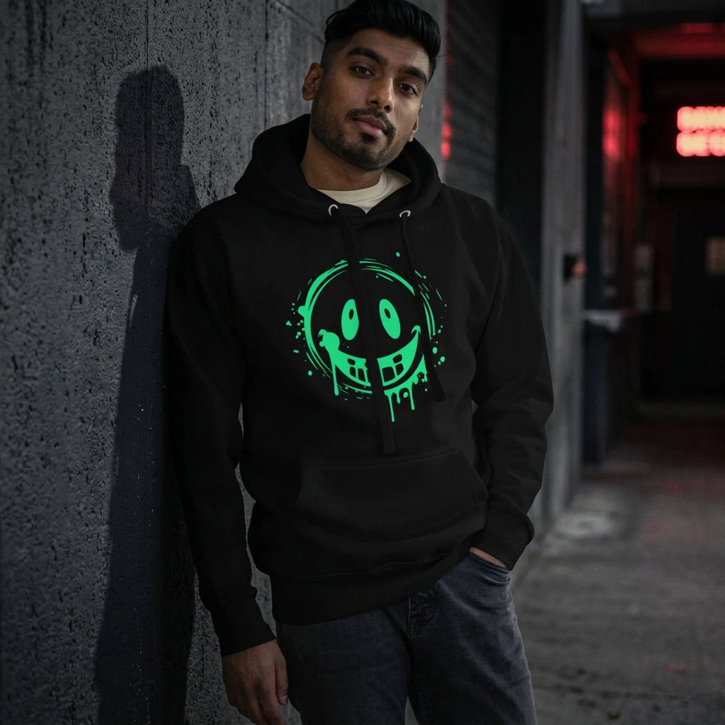 Green Smile Graphic Hoodie