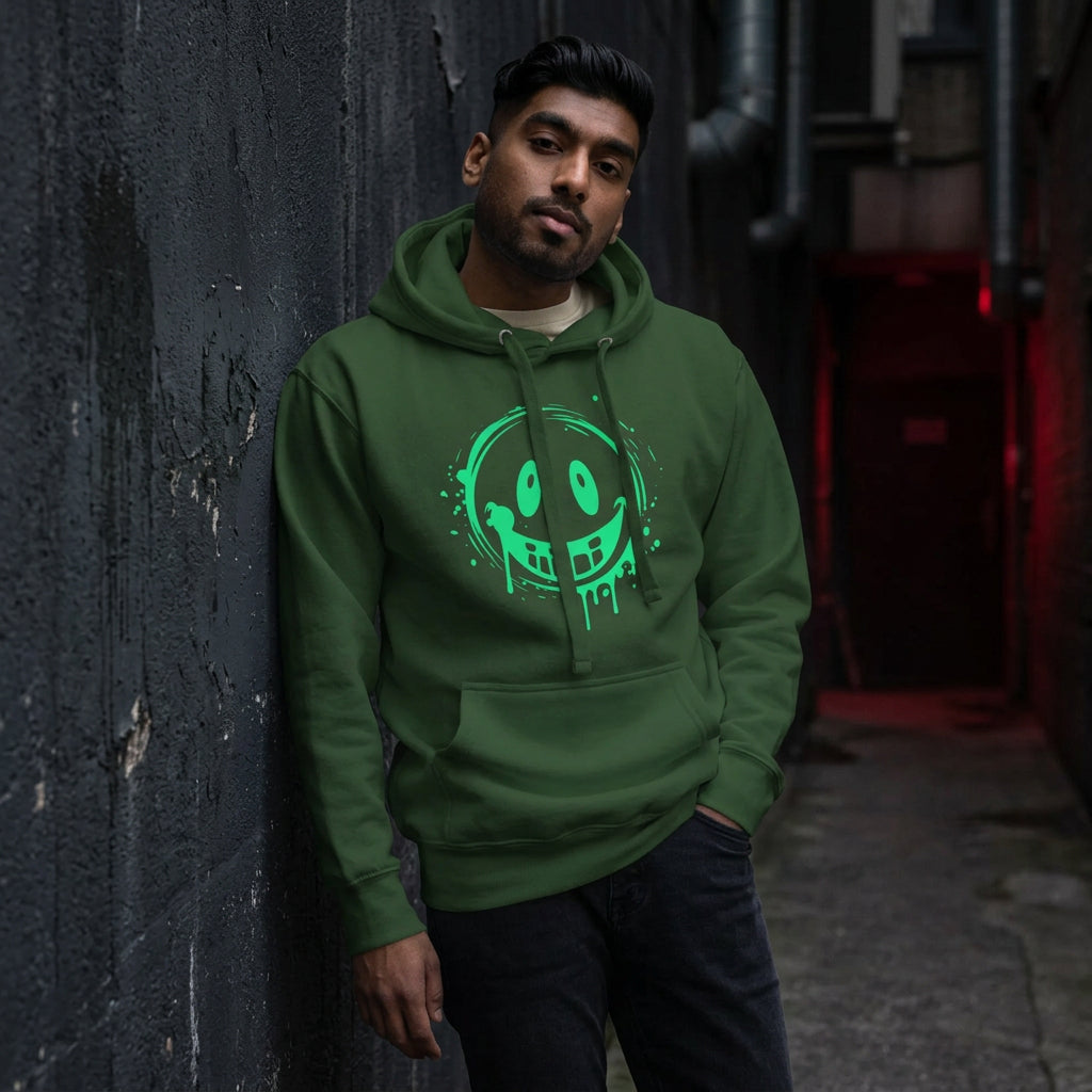 Green Smile Graphic Hoodie