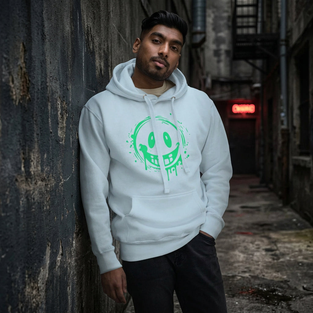 Green Smile Graphic Hoodie
