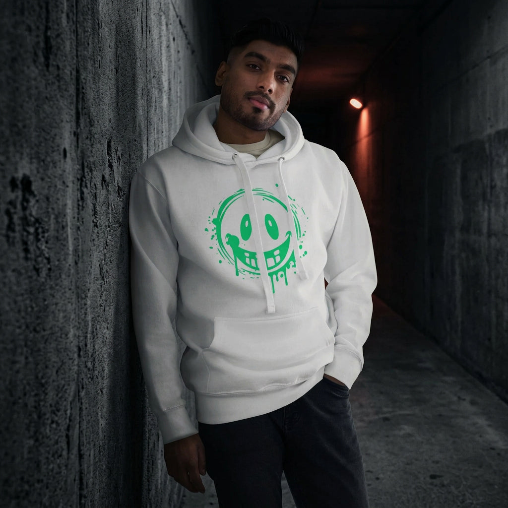 Green Smile Graphic Hoodie