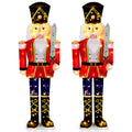Set of 2 5 ft Christmas Nutcracker Outdoor Christmas Decoration with Glitter Sword