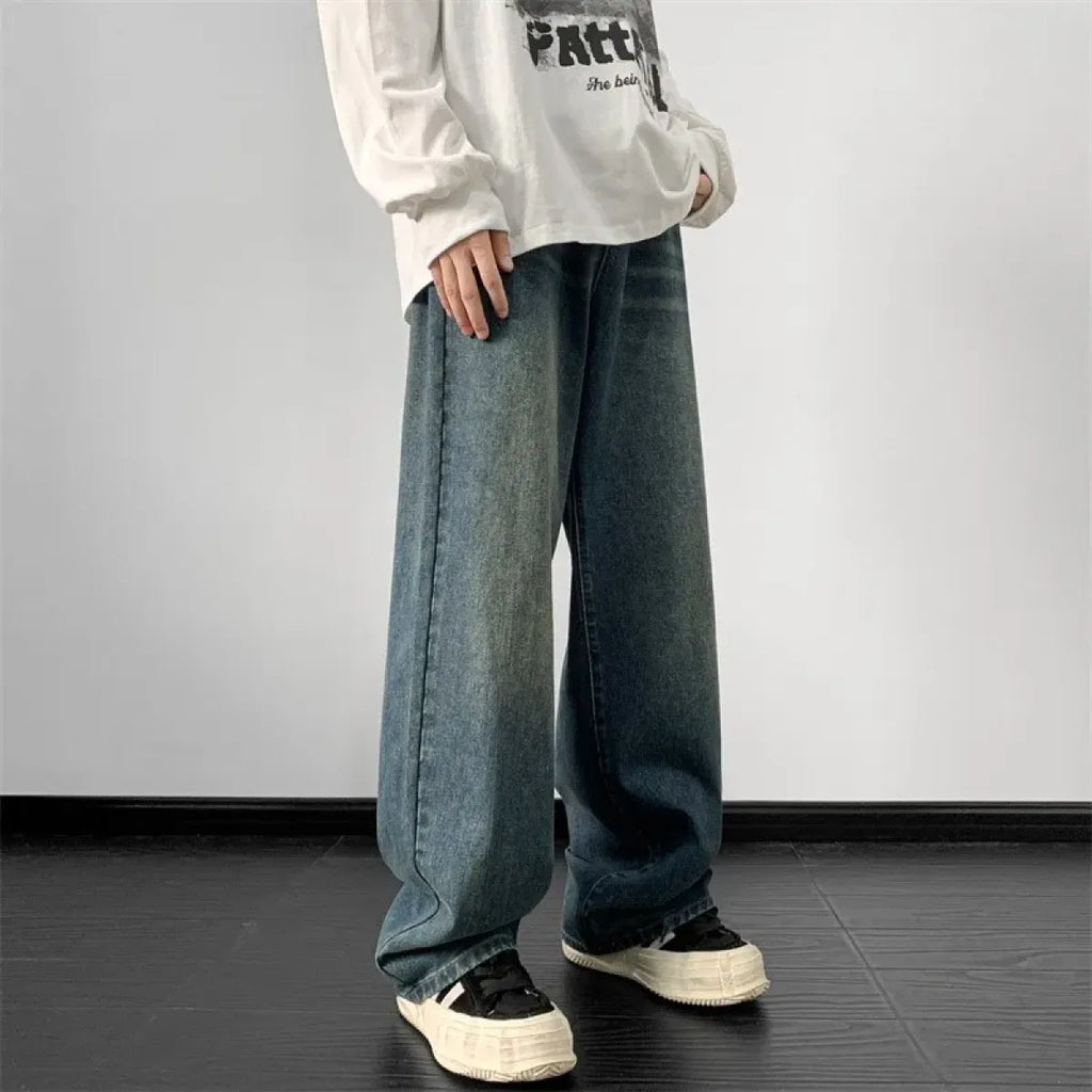Men's Vintage Wide-Leg Denim Jeans