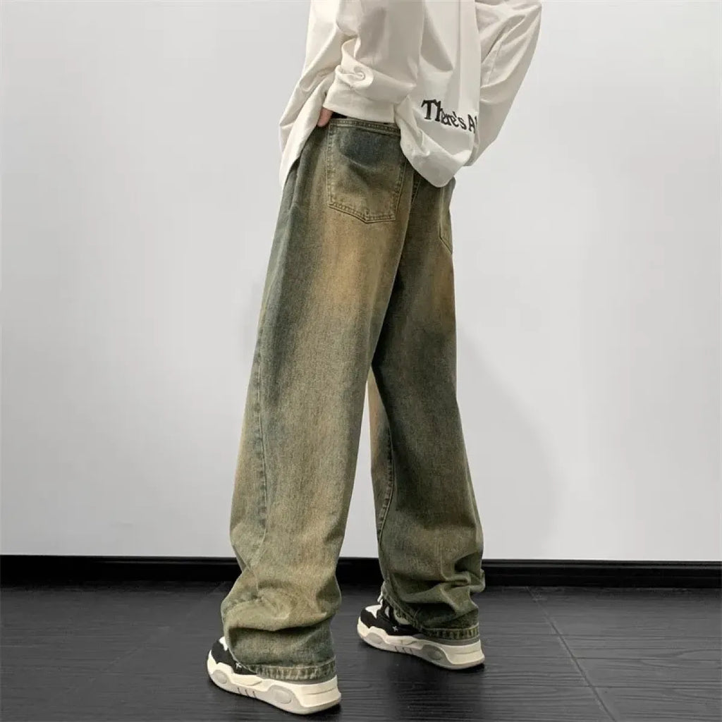 Men's Vintage Wide-Leg Denim Jeans