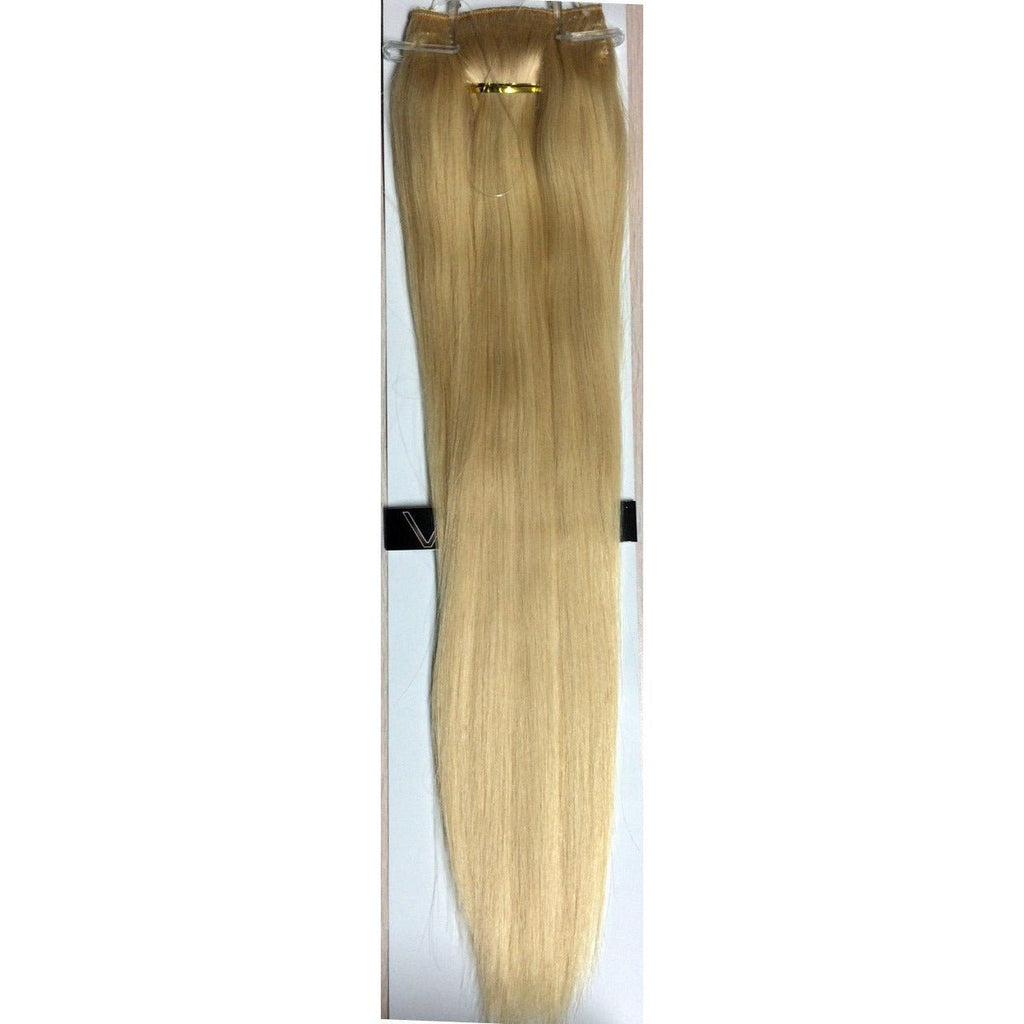 VIP BandX Halo Straight Human Hair Extensions with Clip, 18 Inches