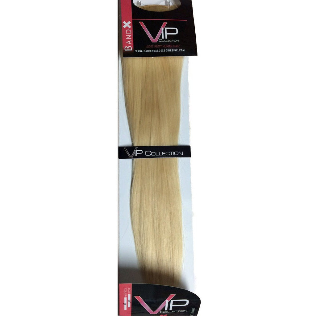 VIP BandX Halo Straight Human Hair Extensions with Clip, 18 Inches