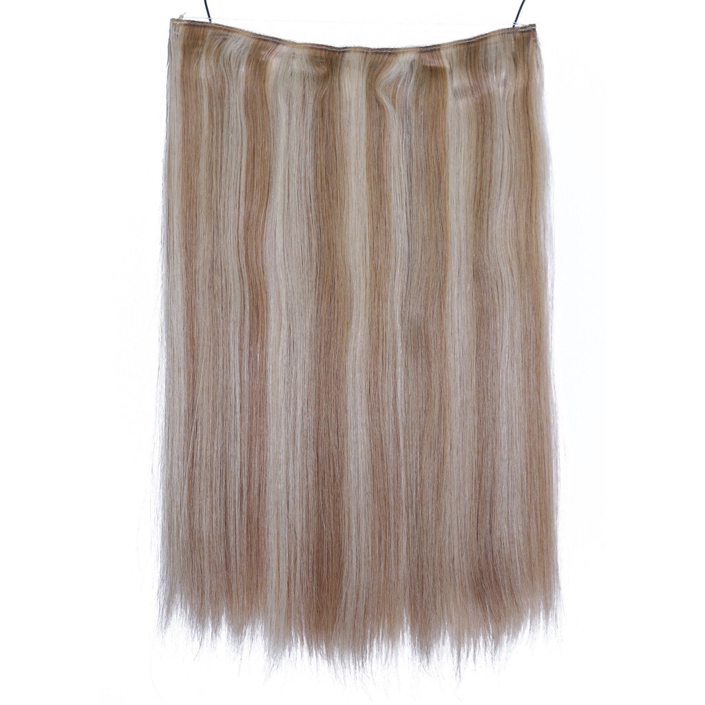 VIP BandX Halo Straight Human Hair Extensions with Clip, 18 Inches