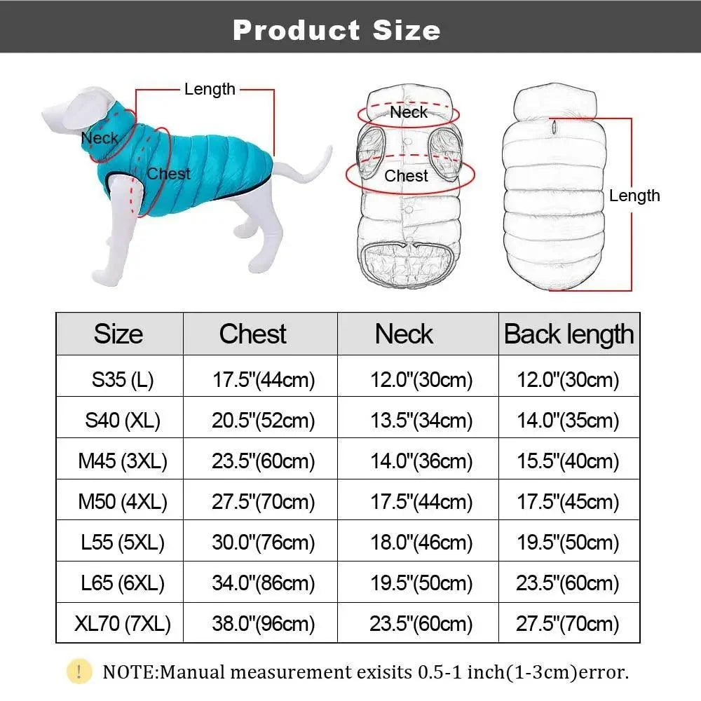 Warm Winter Dog Clothes Vest Reversible Dogs Jacket Coat 3 Layer Thick Pet Clothing Waterproof Outfit for Small