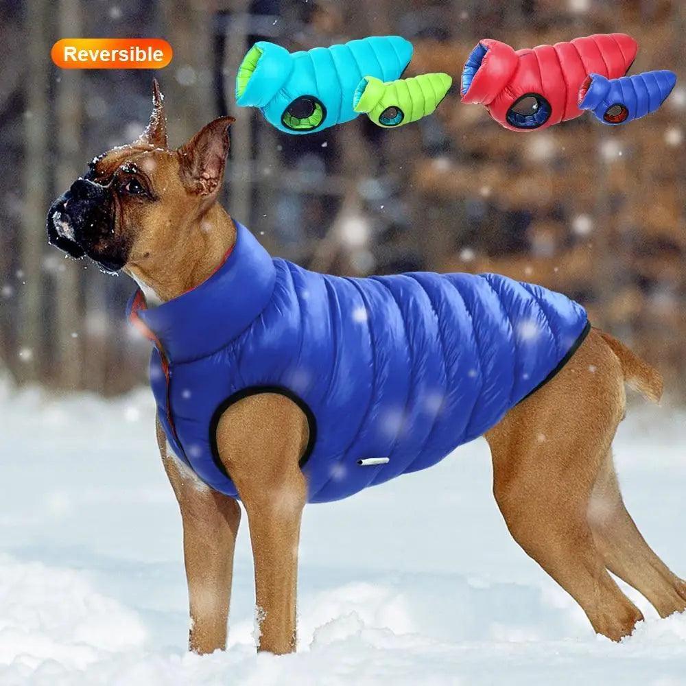 Warm Winter Dog Clothes Vest Reversible Dogs Jacket Coat 3 Layer Thick Pet Clothing Waterproof Outfit for Small