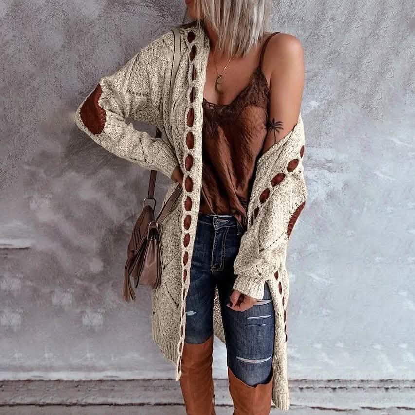 Women’s Colorblock Knit Hooded Cardigan