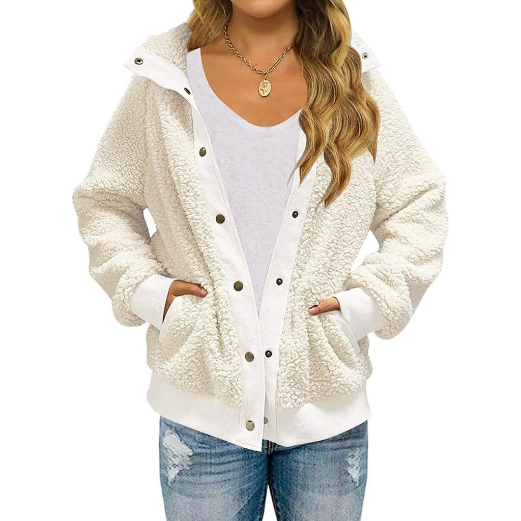Women’s Sherpa Fleece Button-Up Jacket