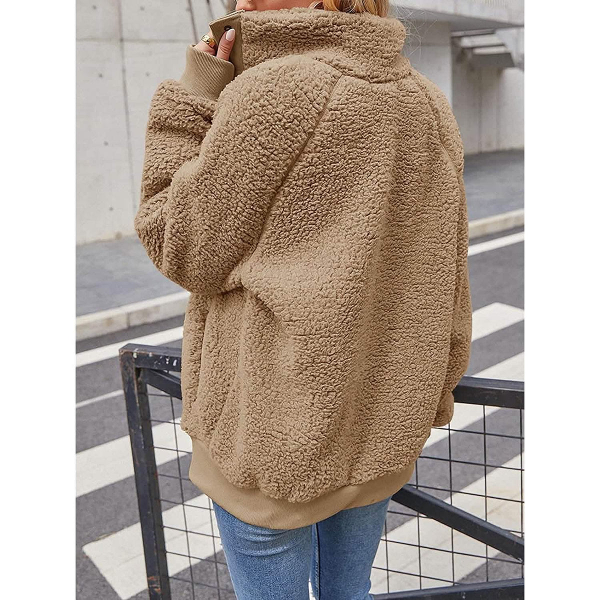 Women’s Sherpa Fleece Button-Up Jacket