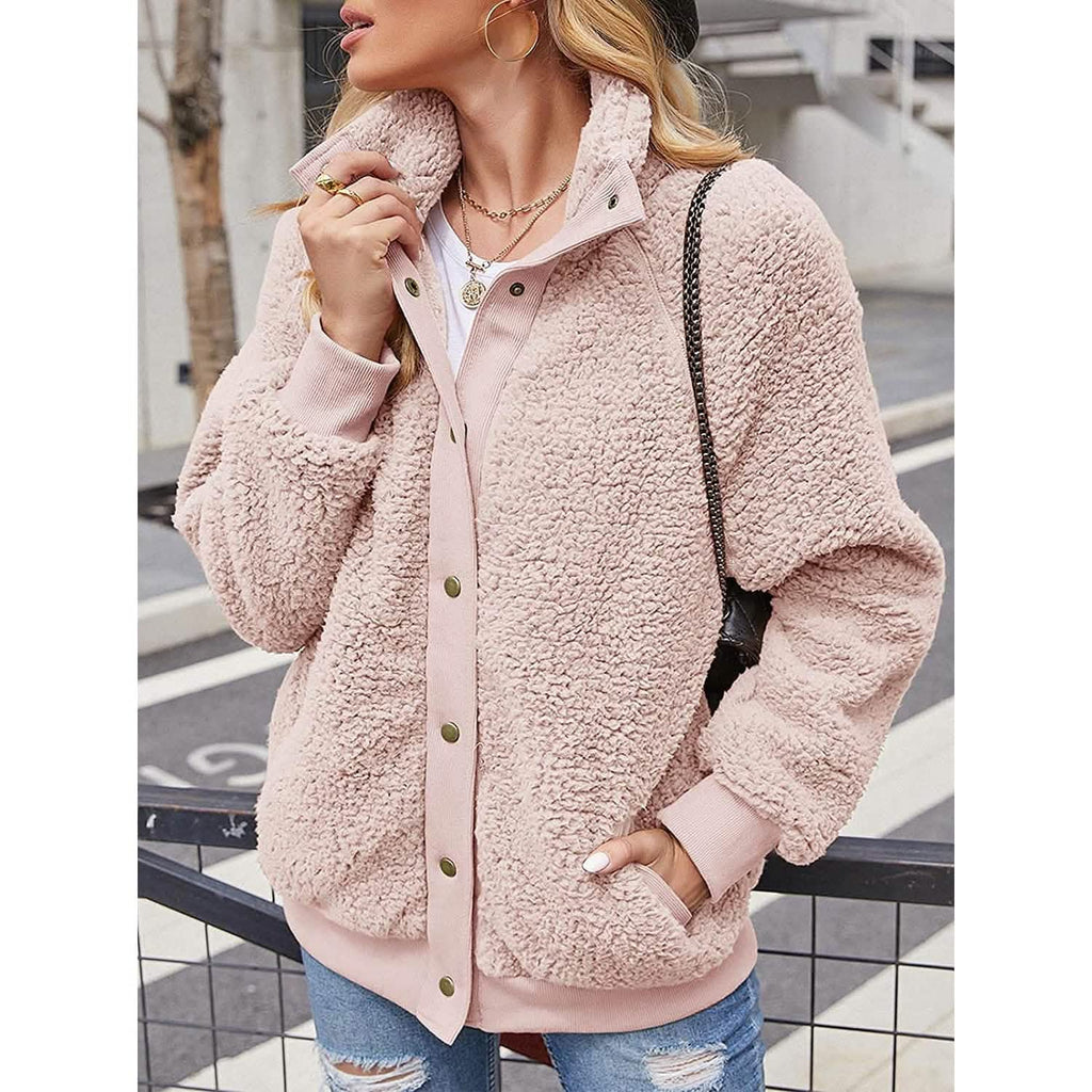 Women’s Sherpa Fleece Button-Up Jacket