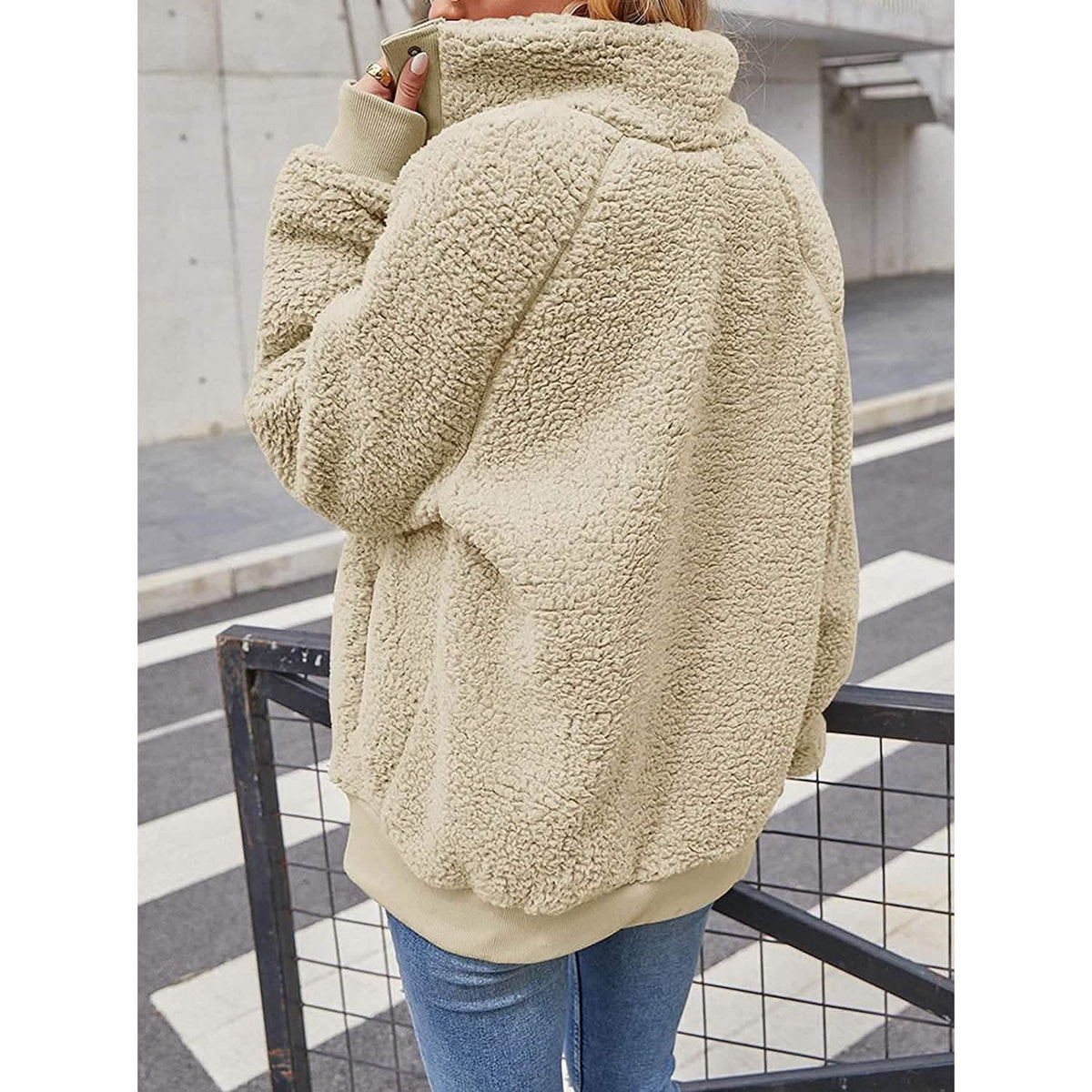 Women’s Sherpa Fleece Button-Up Jacket