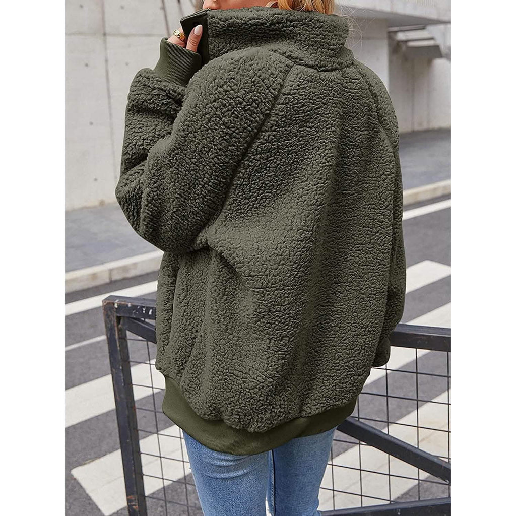 Women’s Sherpa Fleece Button-Up Jacket