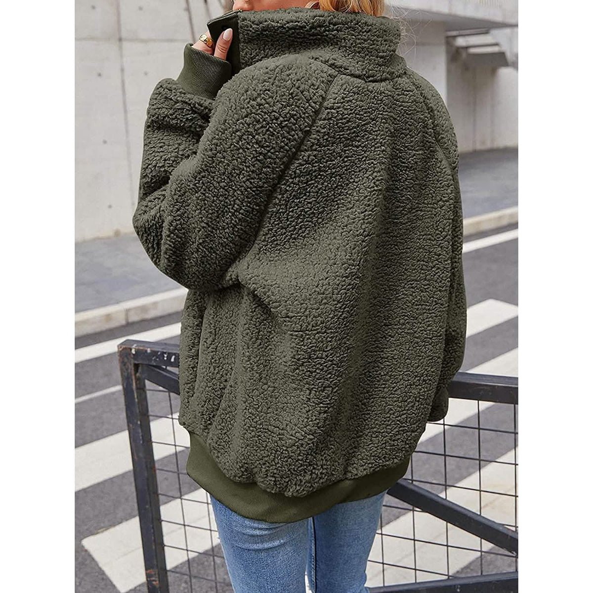 Women’s Sherpa Fleece Button-Up Jacket