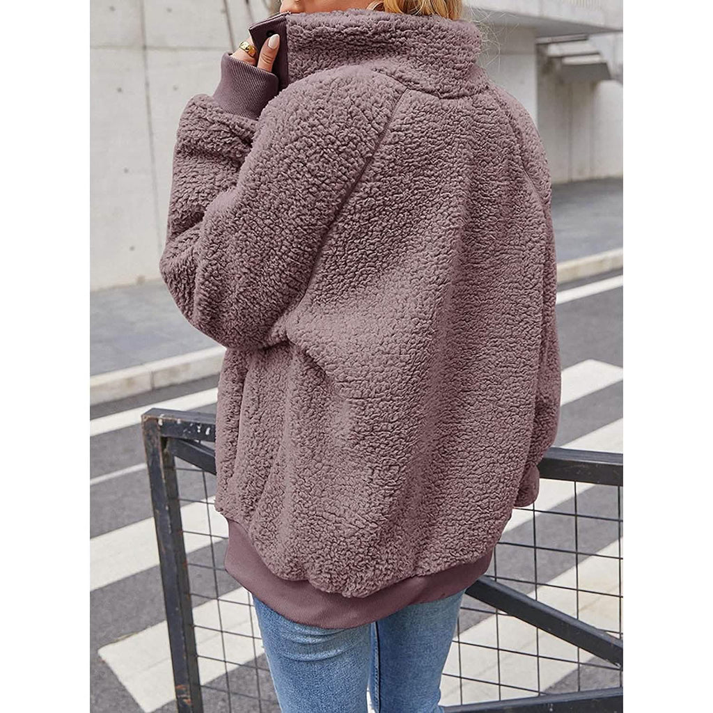 Women’s Sherpa Fleece Button-Up Jacket