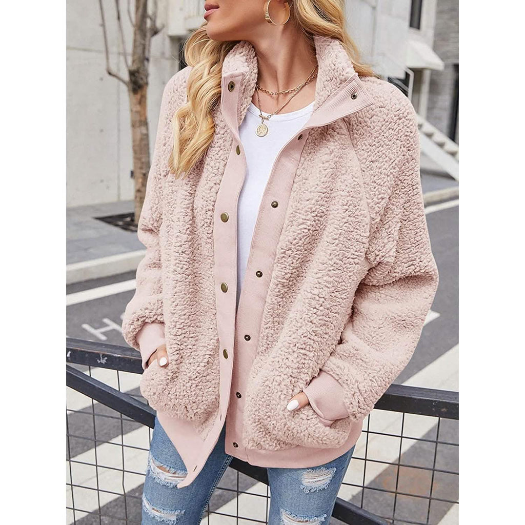 Women’s Sherpa Fleece Button-Up Jacket
