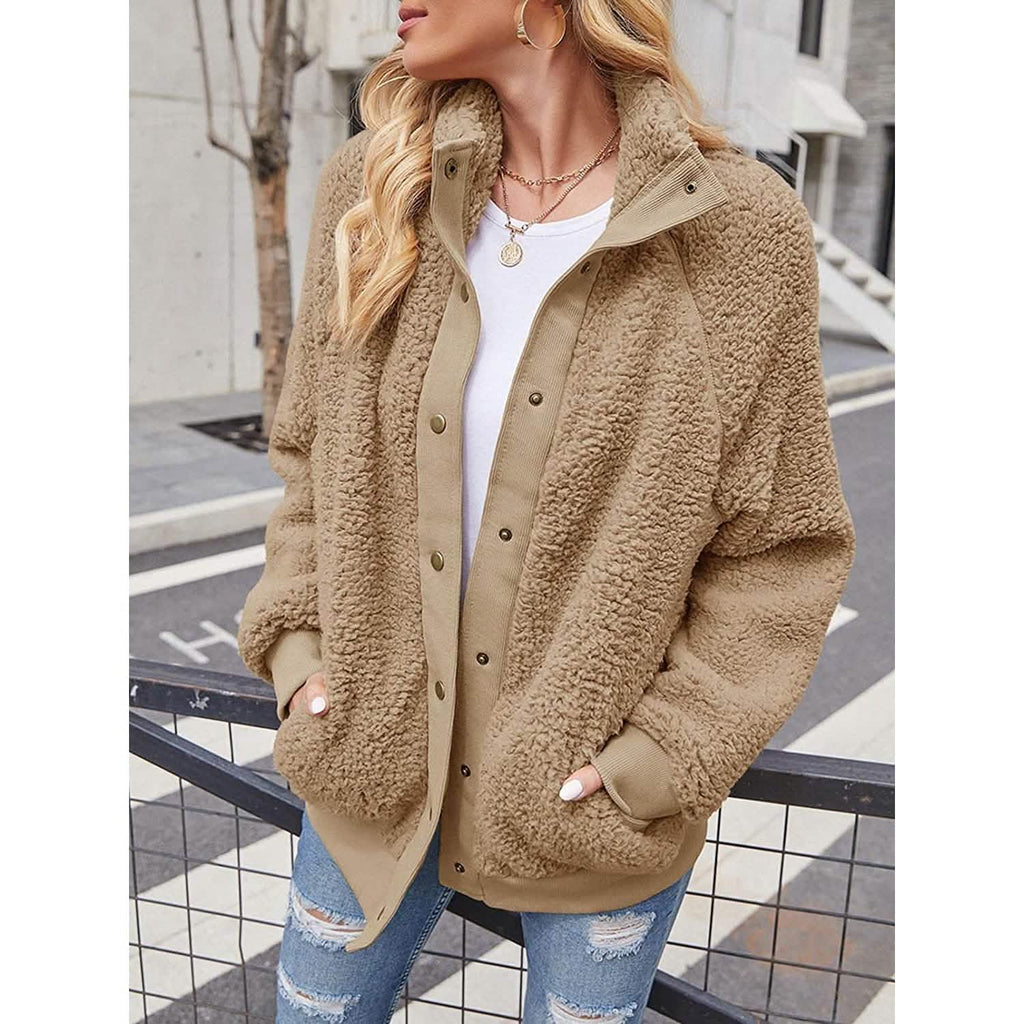 Women’s Sherpa Fleece Button-Up Jacket