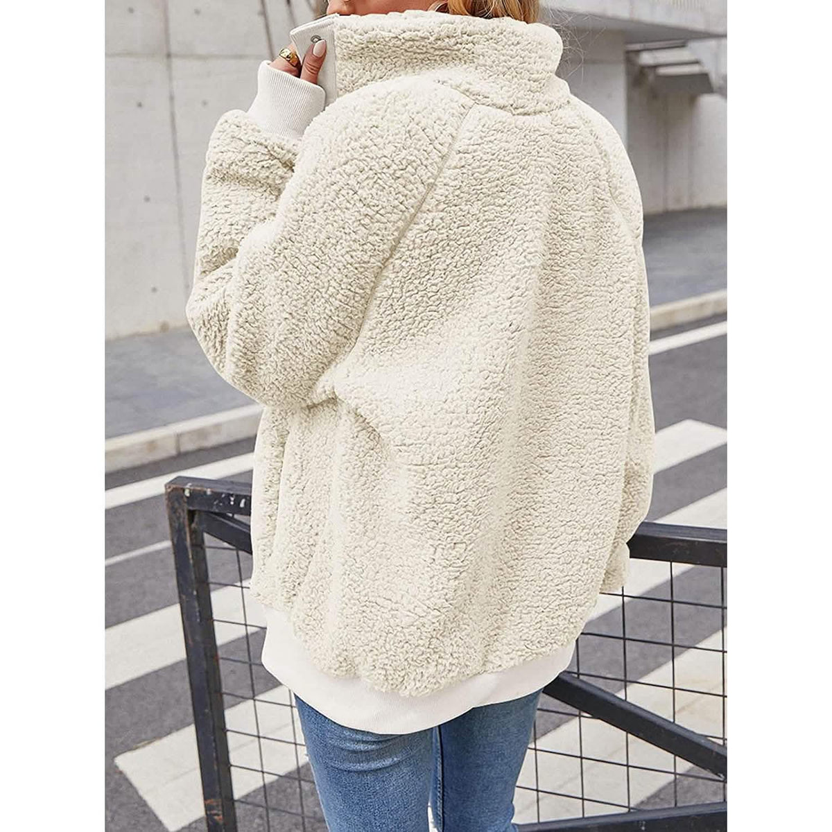 Women’s Sherpa Fleece Button-Up Jacket