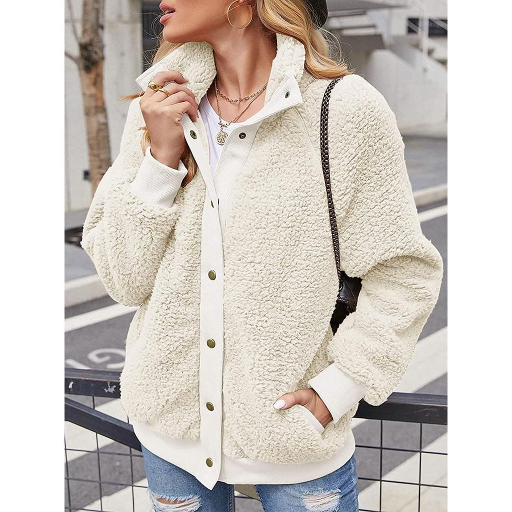 Women’s Sherpa Fleece Button-Up Jacket