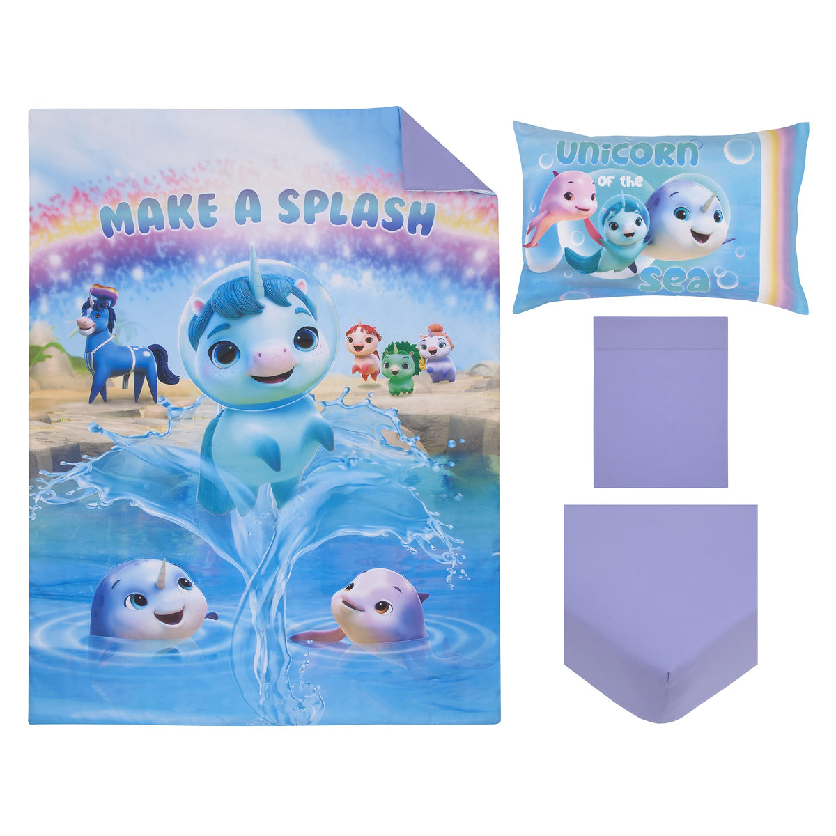 DreamWorks Not Quite Narwhal Toddler Bedding — 4 Pieces