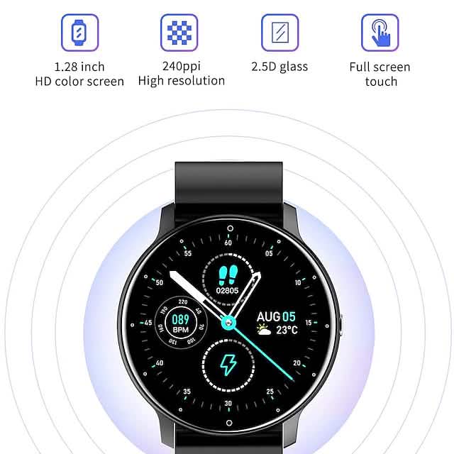 ZL02 Fitness Smartwatch — 1.28-Inch IPS Touchscreen