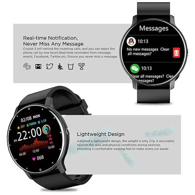 ZL02 Fitness Smartwatch — 1.28-Inch IPS Touchscreen